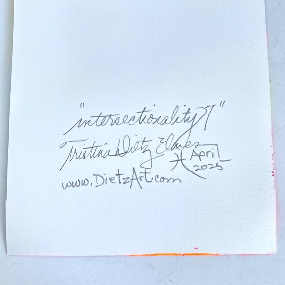 Intersectionality7 Original Acrylic Painting 8x10in Mat Frame Ready Squeegee Art - Picture 7 of 8